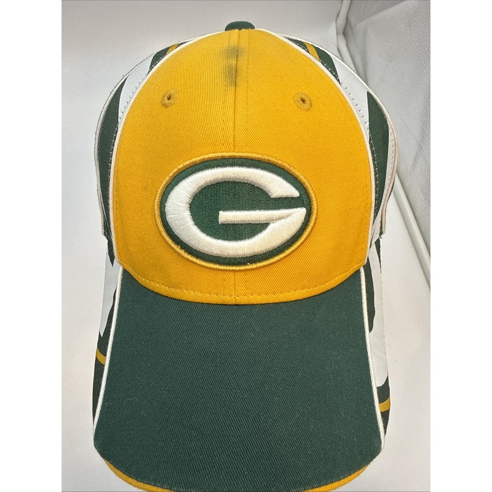 vtg GREEN BAY PACKERS Football Sideline V One Size Hat Cap NFL FLAW